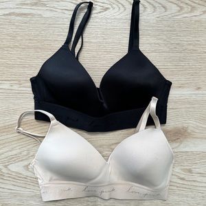 ☀️3/$15 2 Pink Wireless Bras Convertible Straps